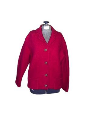 Womens Austrian Red Wool Blazer Jacket Size 42